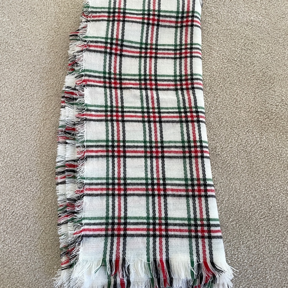 Wool plaid scarf